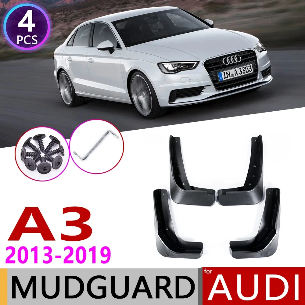 Car Mudflap for Audi A3 2017 8V Sedan Saloon 2013~2019 Fender Mud Guard Flap Splash Flaps Mudguards Accessories 2015 2016 2018