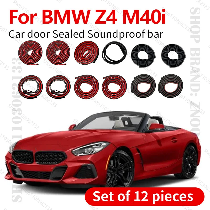 For 2018-2025 BMW Z4 M40i Car Door Seal Strip Rubber Double Layer Sealing Protector Soundproof Strip Dustproof Seal Strip 12PCS