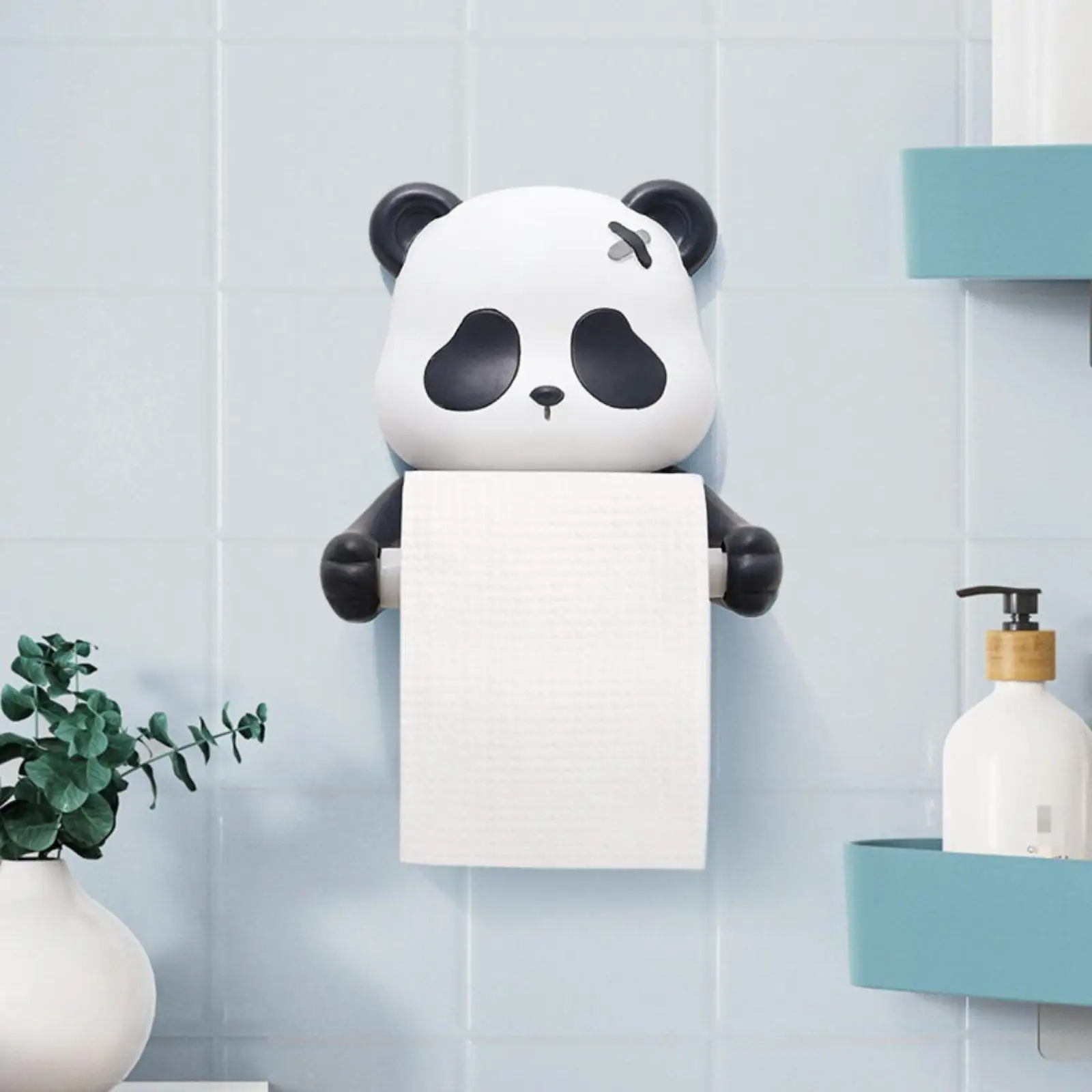Cartoon Panda Toilet Paper Holder Complimentary Installation for Restaurant