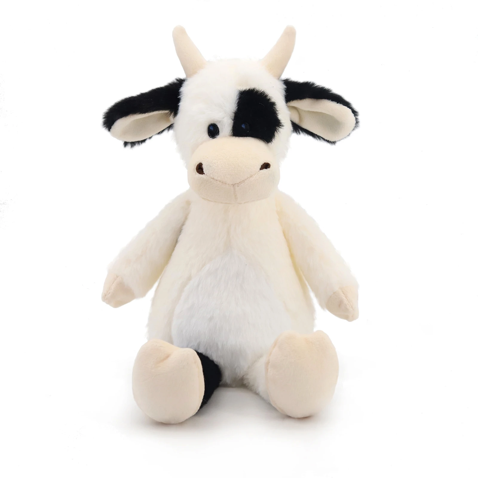 

Мягкая пушистая плюшевая игрушка-корова, очаровательная черно-белая кукла-ферма, 35 см, милая мультяшная корова, плюшевый подарок для детей, взрослых, дома