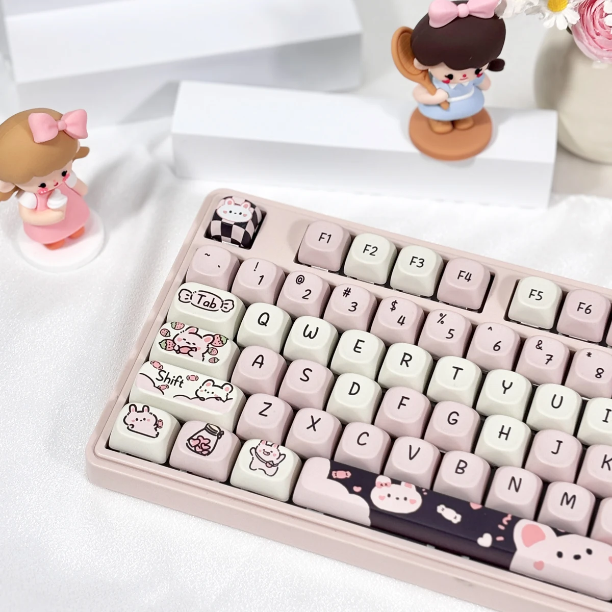 95Keys Dessert Cat Theme Keycaps MOA Profile PBT Key Caps Kit for 61/64/68/84/75/87Keys GMK67 Gaming Mechanical Keyboard view 4
