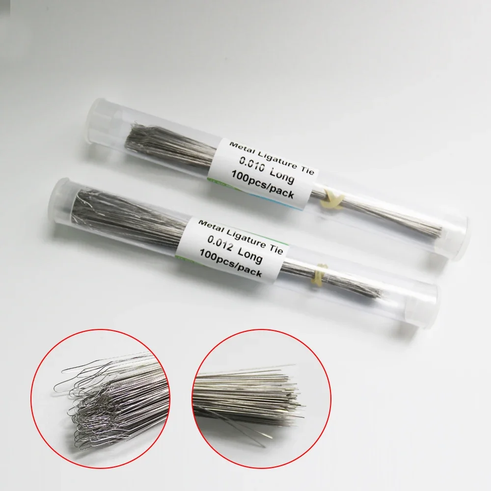 100Pcs/Lot Dental Stainless Steel Long Preformed Ligature Wire Dentist Lab Materials