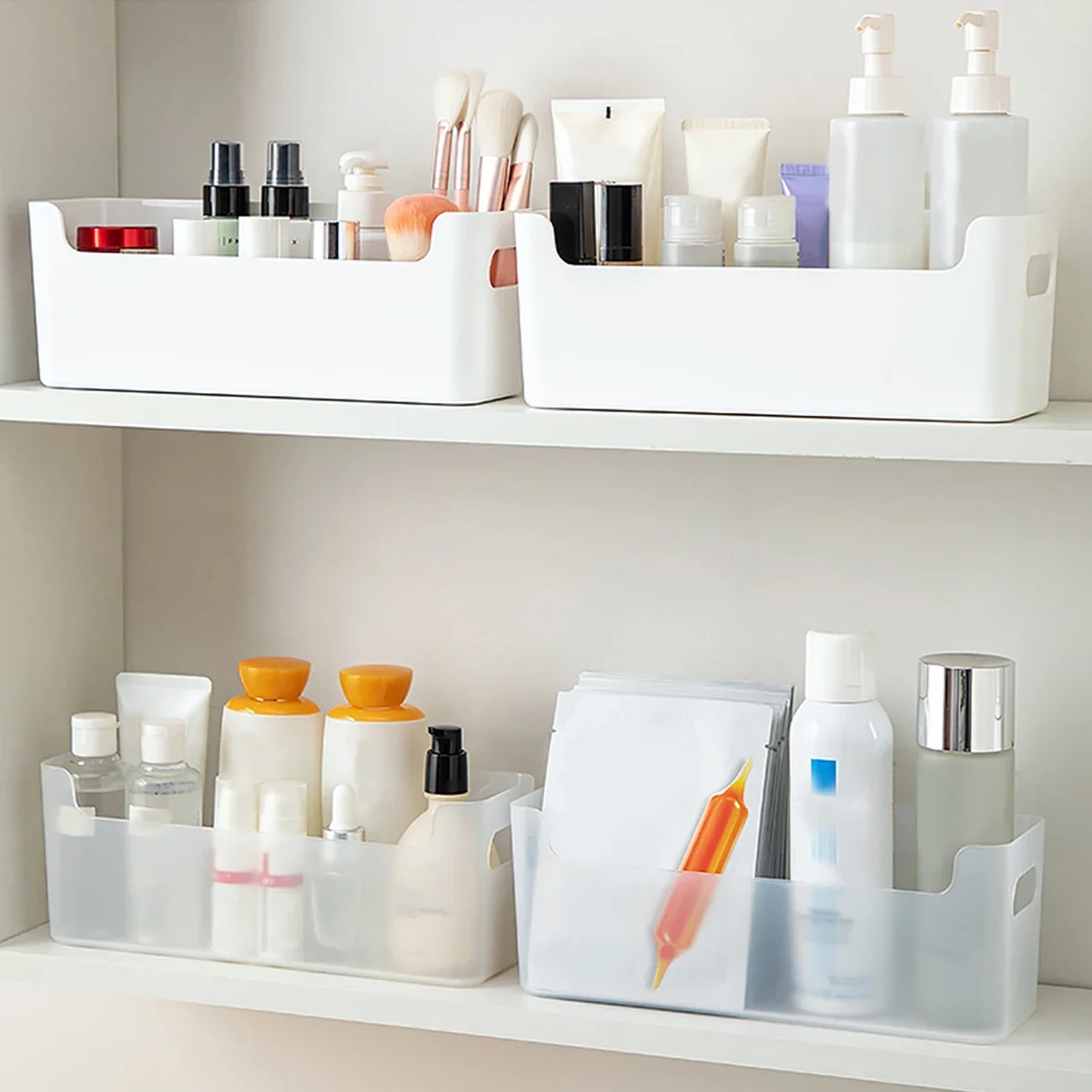 

Bathroom Organizer Shelf Wall Mounted Cosmetic Skincare Storage Rack Multifunctional Cabinet Makeup Storage Holder
