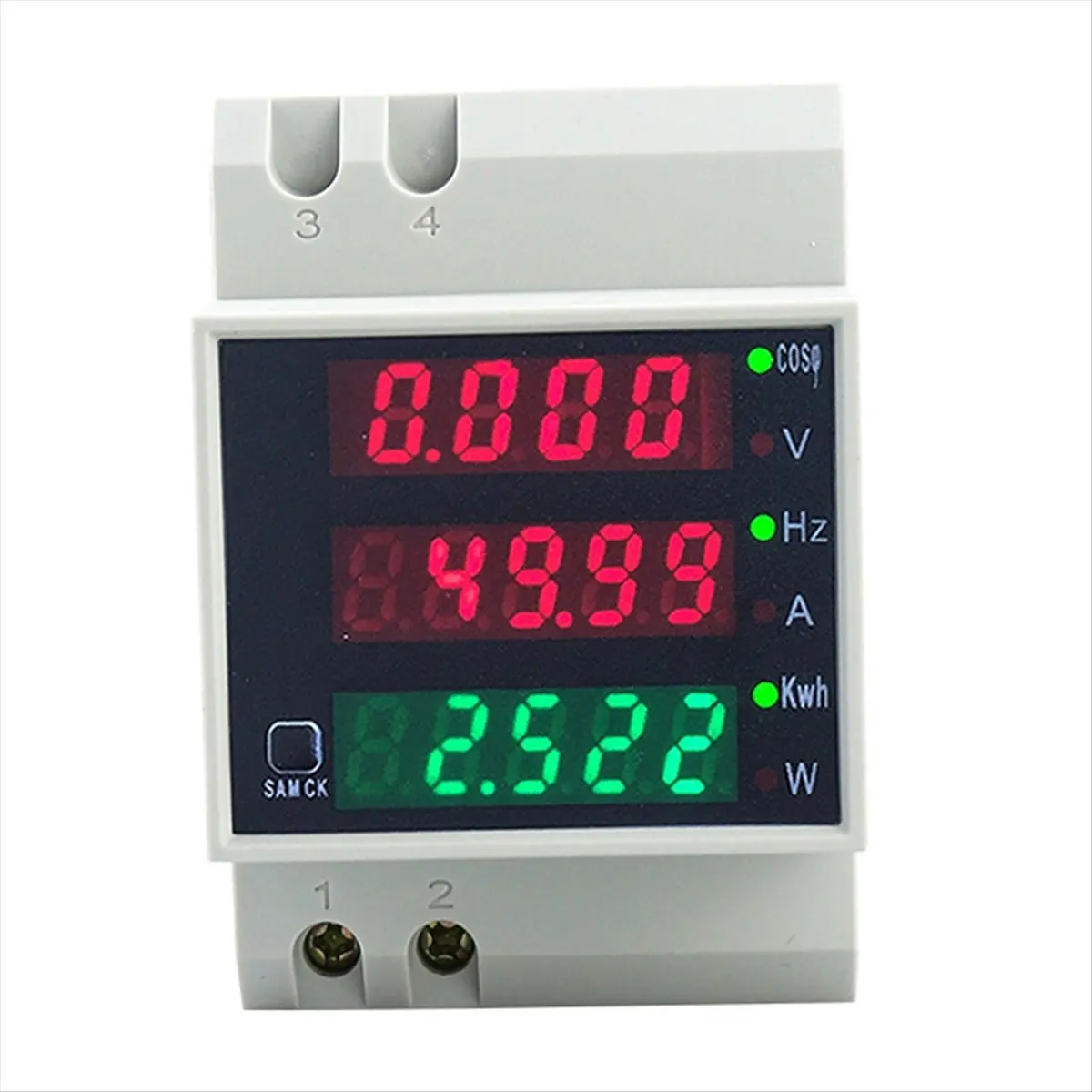 A64I D52-2058 Wattmeter Din Rail Volt Current Meter Power Factor Digital Meter AC80-300V Multi-Function Kwh Hz Meter 0-100A,B