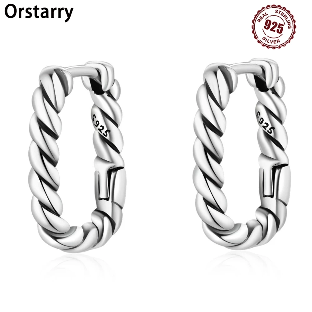 

925 Sterling Silver Minimalist U-shaped Earrings Jewelry Versatile Hoop Earrings For Women Jewelry Fine Birthday Party Gifts