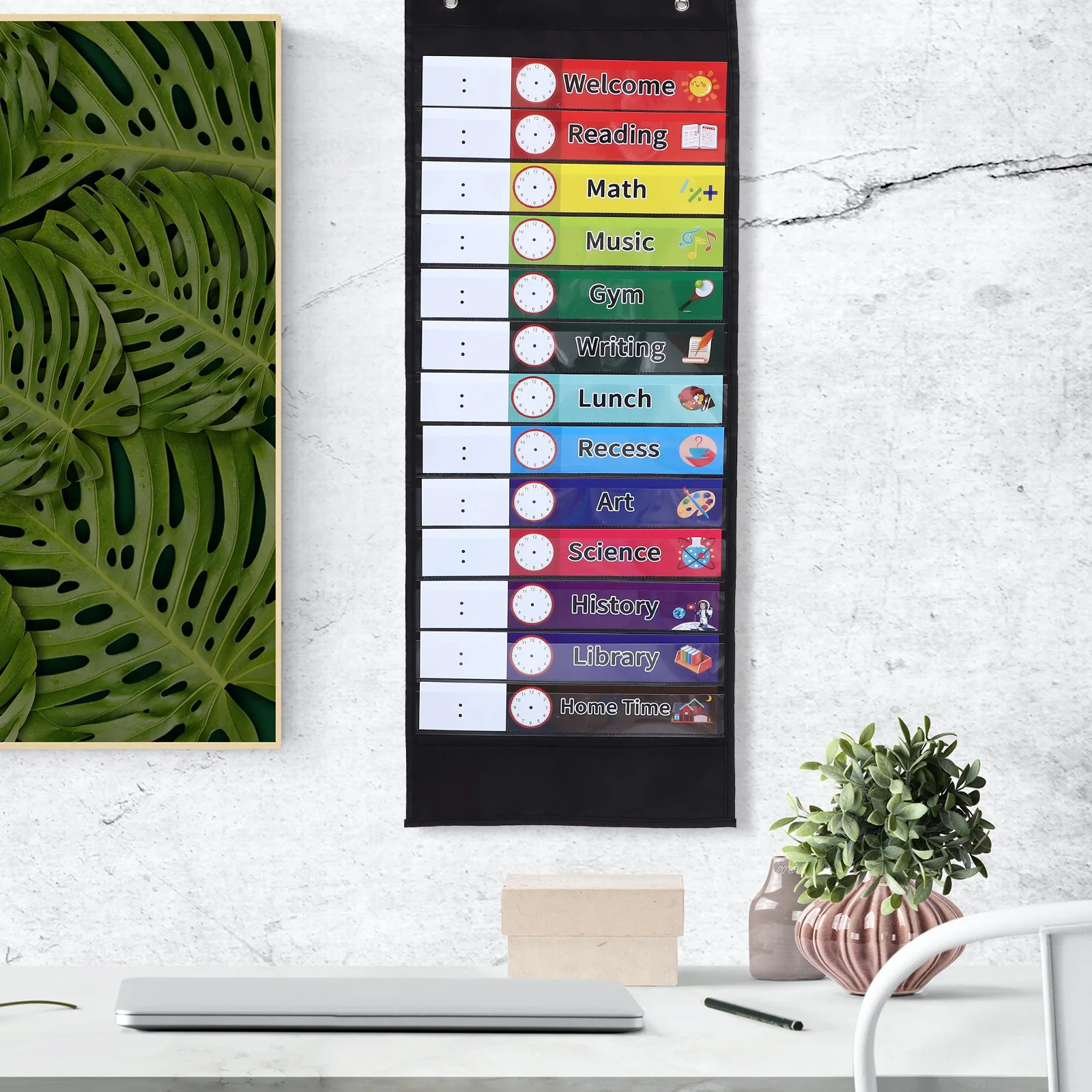 

1Set Calendar Hanging Bag Oxford Cloth Creative Wall Schedule Organizer Pocket Chart Decorative Storage for Home