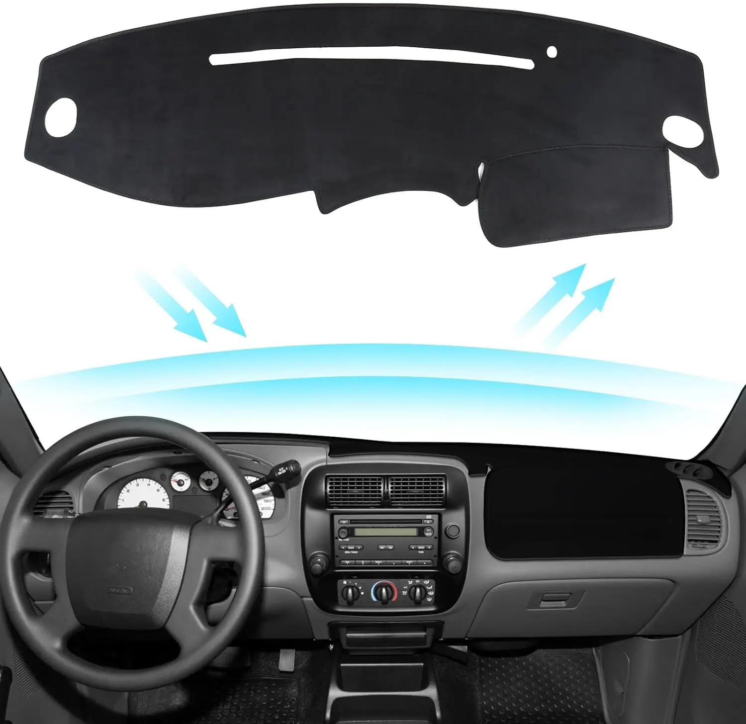 

Black Dash Board Cover for Ford 1995-2001 Explorer & 1995-2011 Ranger & 1997-2001 Mercury Mountaineer for Mazda 1995-2001 B2300