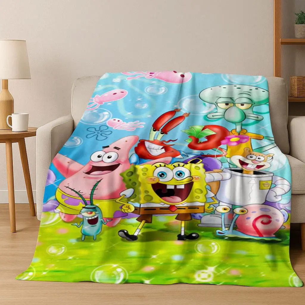 الكرتون S-سبونجبوب سكوير باتريك ستار الفانيلا بطانية لينة رمي بطانية للسرير غرفة نوم غرفة المعيشة السفر نزهة هدية #4