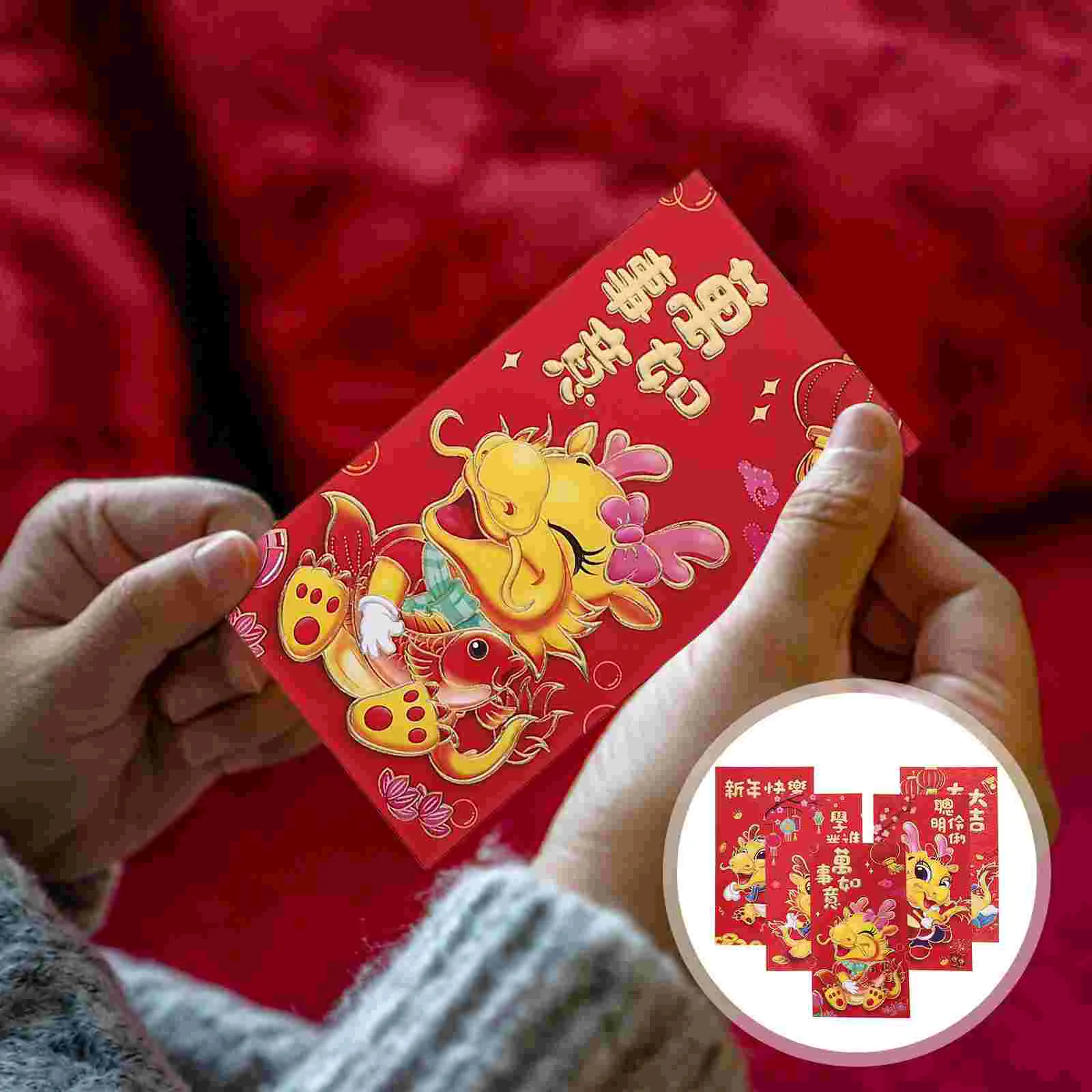 

30 Pcs 2024 Year Dragon Red Packet New Lunar Envelopes Purse Lai Feng Paper Luck Money Bag Chinese Child