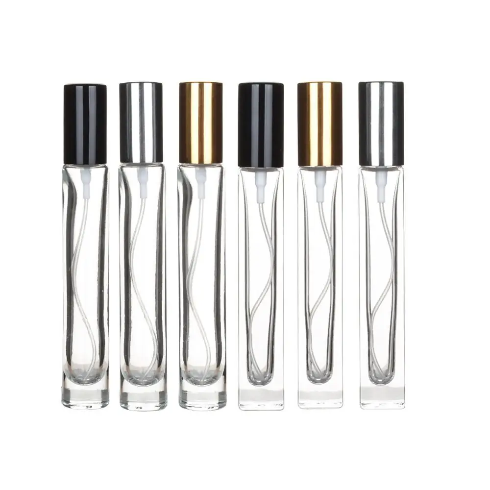 

10ml Perfume Bottle Aluminum Atomizer Portable Sanitizer Bottle Empty Transparent Glass Travel Bottles