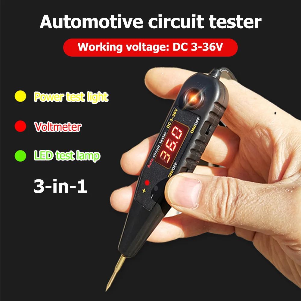 Imagem -03 - Veículo Sensor de Pulso Sinal Led Light Testing Pen Probe Carro Poder Voltímetro Auto Circuito Tester Ferramenta de Diagnóstico dc 036v