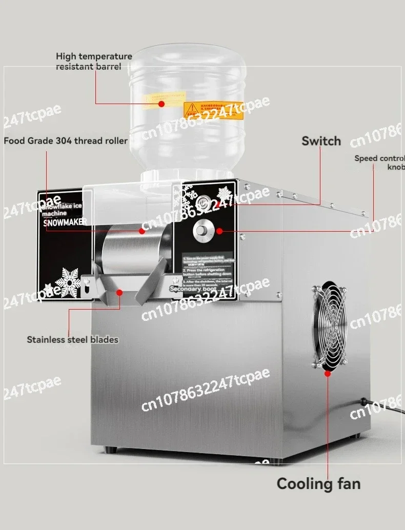 

Машина для бритья льда с диспенсером для воды Машина для льда Bingsu ZB-XBJ60Z 60 кг/24 часа Корейская машина для льда в виде снежинок Снег