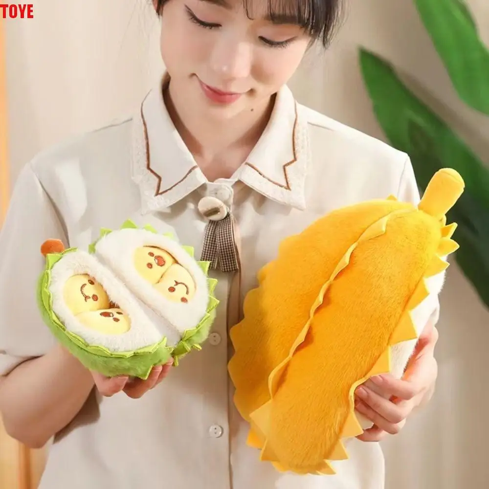 

Detachable Durian Plush Keychain Collection Fluffy Fruit Durian Plush Pillow Cute Soft Peeling Durian Plush Doll Boys Girls