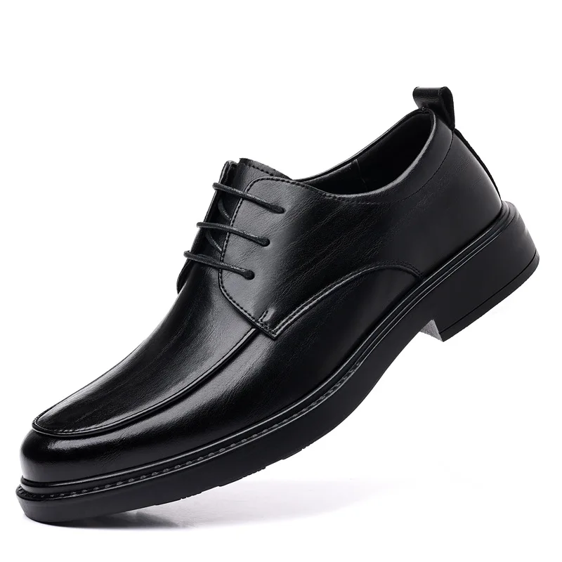 

New Men's Formal Shoes Invisible height-increasing Dress Shoes Mens Italian Style Business Office Wedding Lace Up Shoes