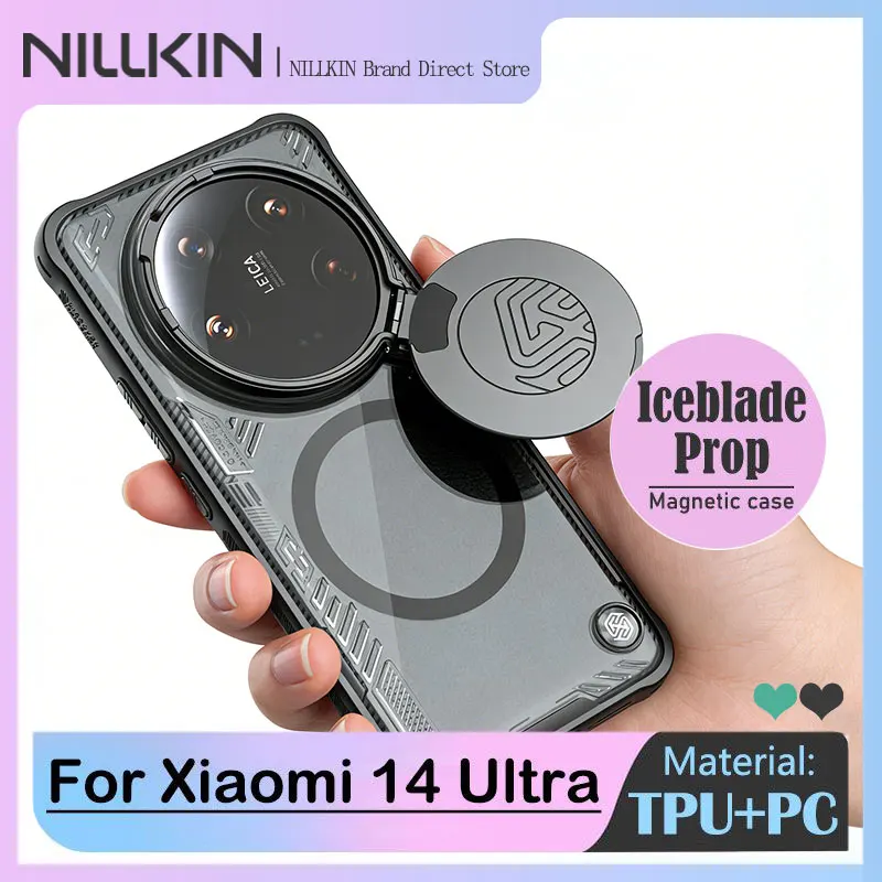 Funda Nillkin Iceblade Prop para Xiaomi 14 Ultra, funda transparente para teléfono, cubierta de lente, TPU+PC, materiales ecológicos de base biológica