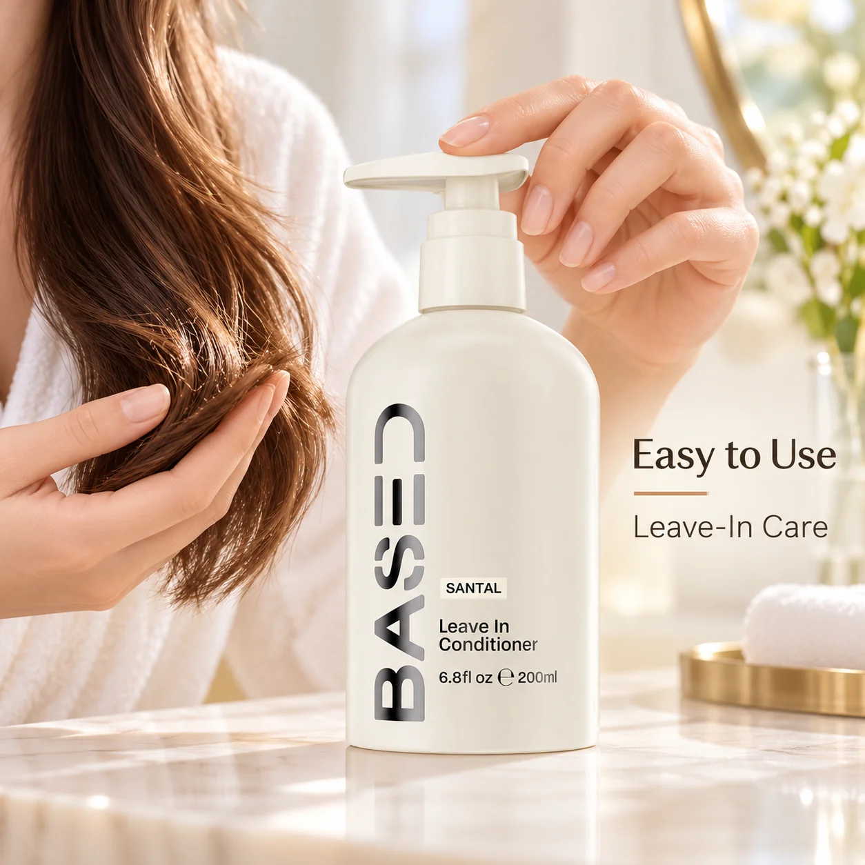 Sandalwood Leave-In Conditioner, 200ml Hydrating Hair Care with a Lightweight Formula to Help Manage Frizz and Leave Hair Soft