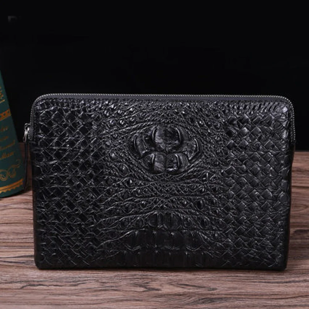 heimanba male crocodile  handbags large capacity male envelope bag  business  weaving  Hand caught bag men bag