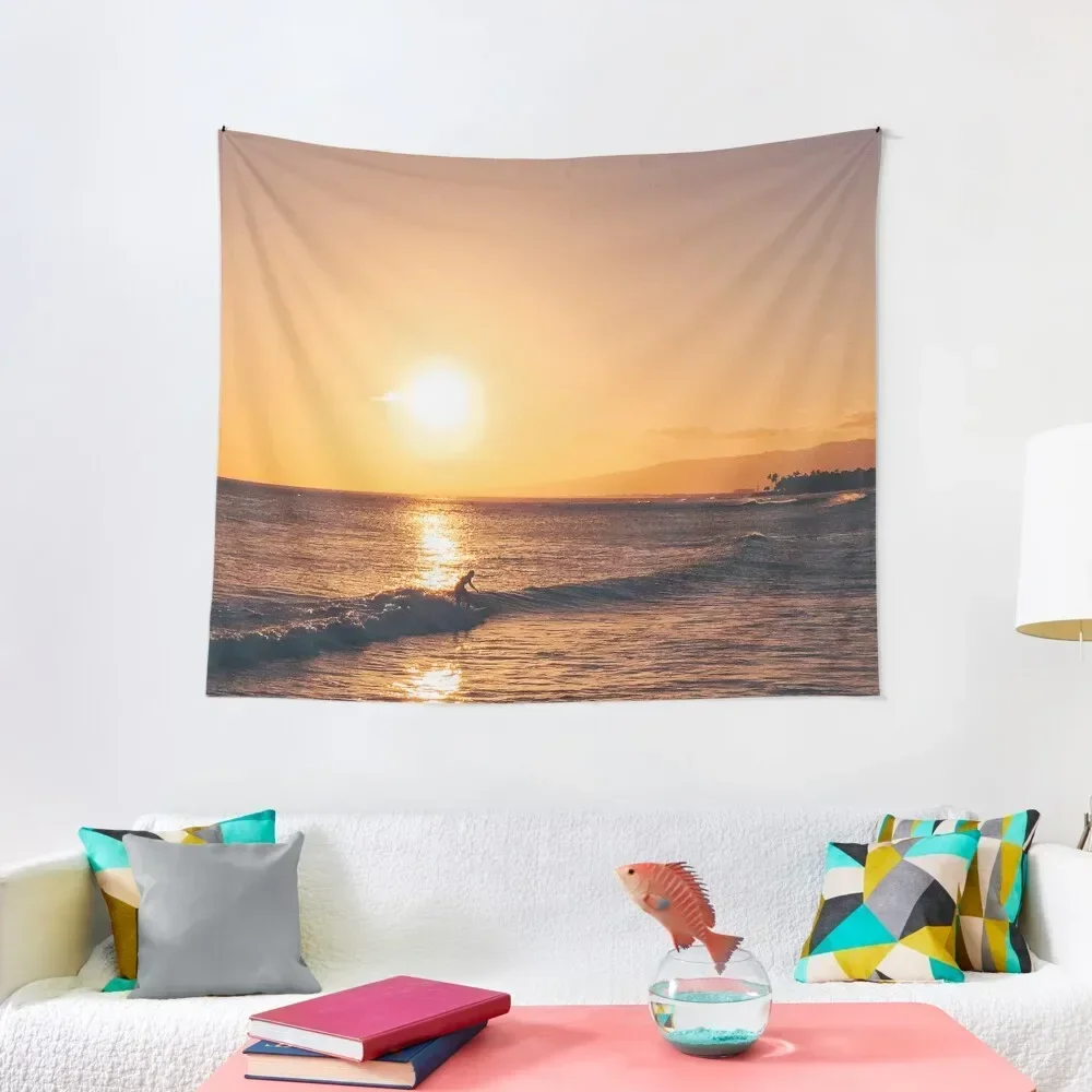 

Sunset Surf - Hawaii Tapestry House Decor Decorations For Room Aesthetic Room Decor Korean Christmas Decoration Tapestry