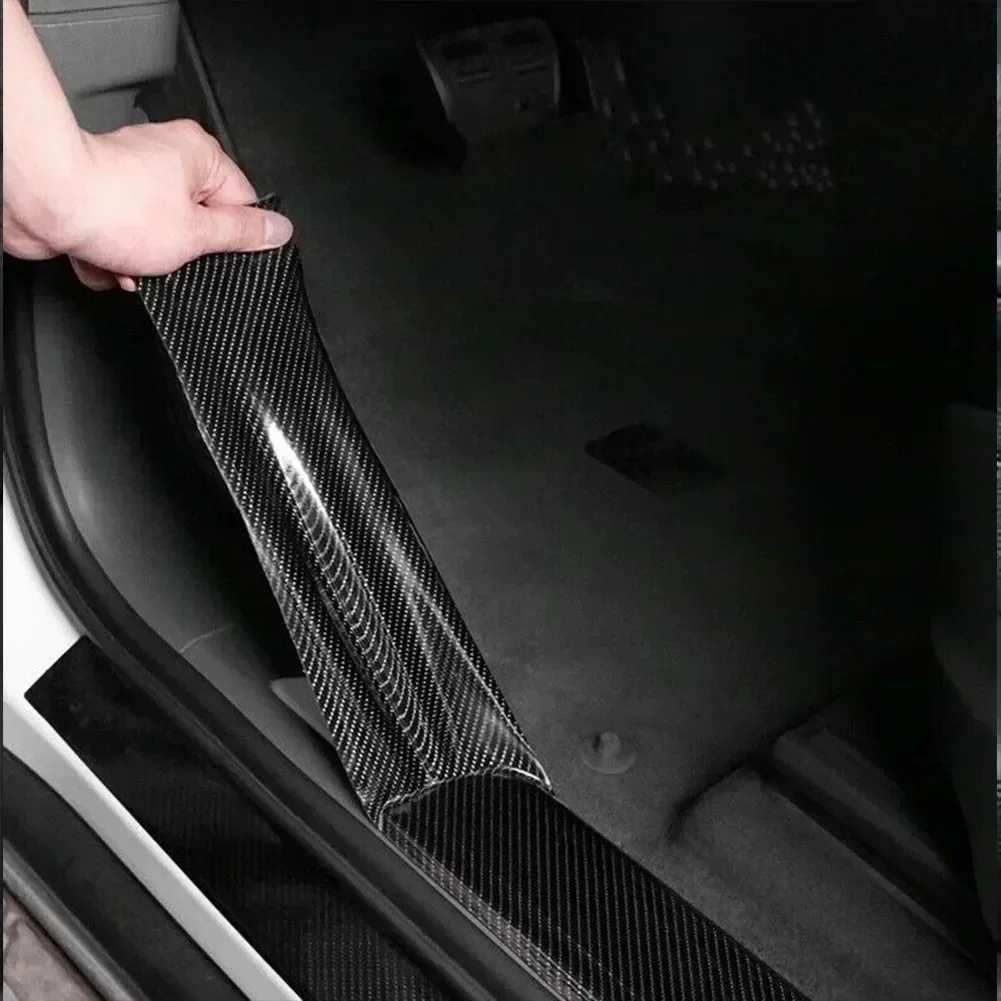 3/5/7/10cm Carbon Fiber Car Sticker DIY Paste Protector Strip Auto Door Sill Side Mirror Anti Scratch Tape Waterproof Protect Fi