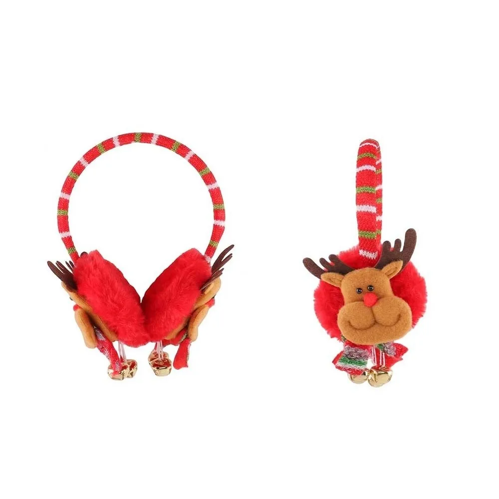 Soft Fabric Christmas Plush Earmuff Sequin Detail Thick Padding Winter Ear Warmer Elastic Band Festive Design