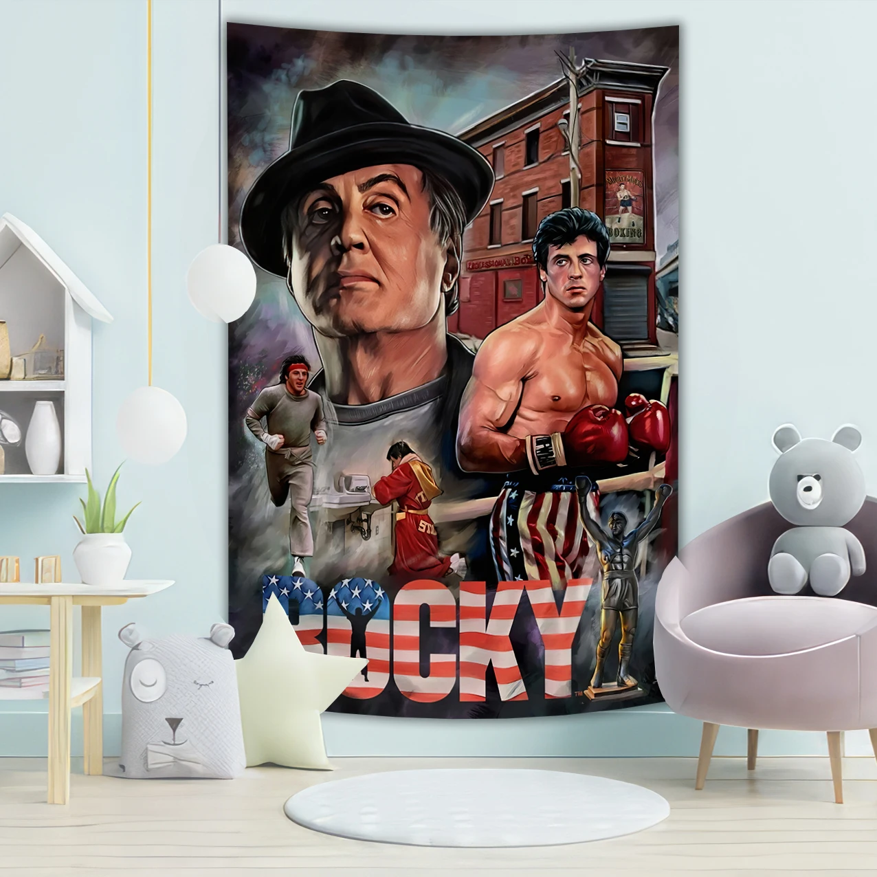 90x150cm Rocky Balboa Tapestry Polyester Printed Rambo Banner For Decor GYM Flag