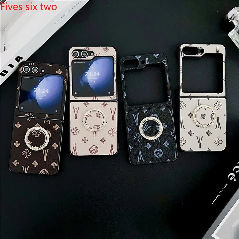 حافظة بتصاميم هندسية مع حامل حلقي لسامسونج جالاكسي زد فليب ، غطاء صلب ، ضد للصدمات ، بلينغ ماسي ، 6 ، 5 ، 4 ، 3 ، 2 ، 1 ، ZFlip5 ، ZFlip4 ، Flip3 #1