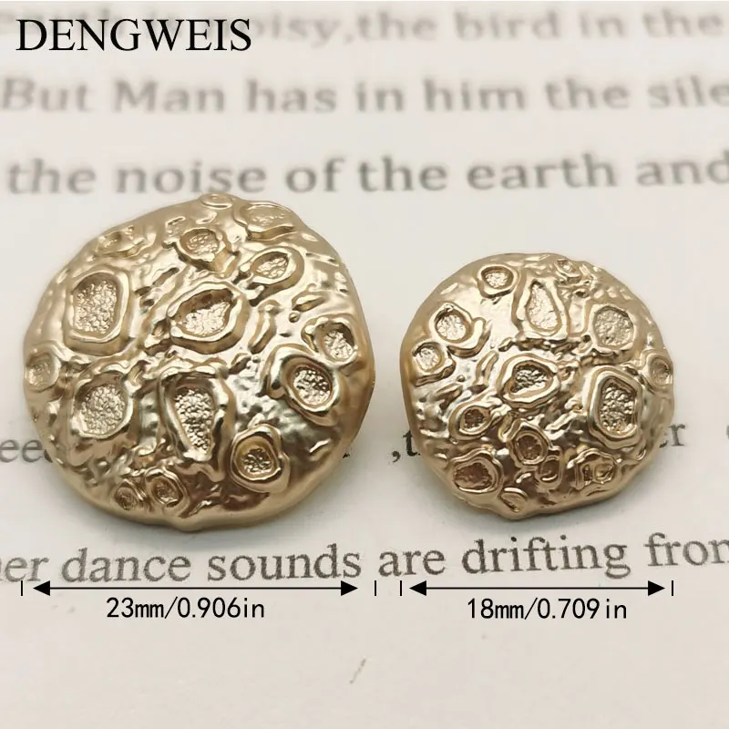 6 Stück 18/23mm Metallknöpfe mit Mondkrater-Oberfläche für Kleidung, Designer-Handarbeit, Nähzubehör, Großhandel – Detail 1