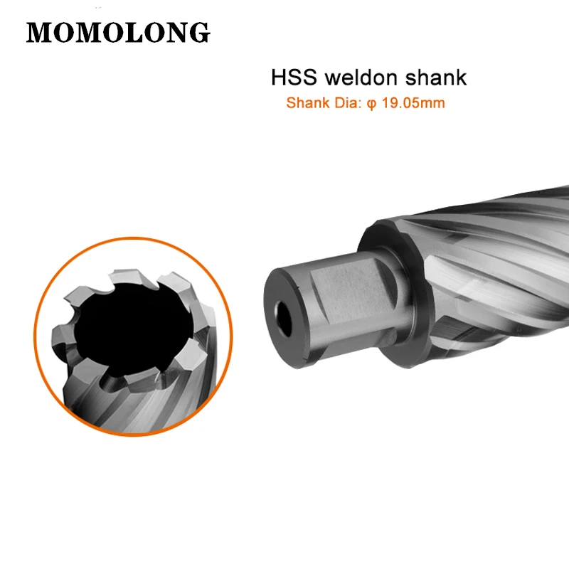 HSS-E Annular Cutter With 3/4" (19.05mm) Weldon Shank Dia 18--60mm×75mm 3" HSS-E Core Drill Bit 22 * 75mm Metal Hole Saw
