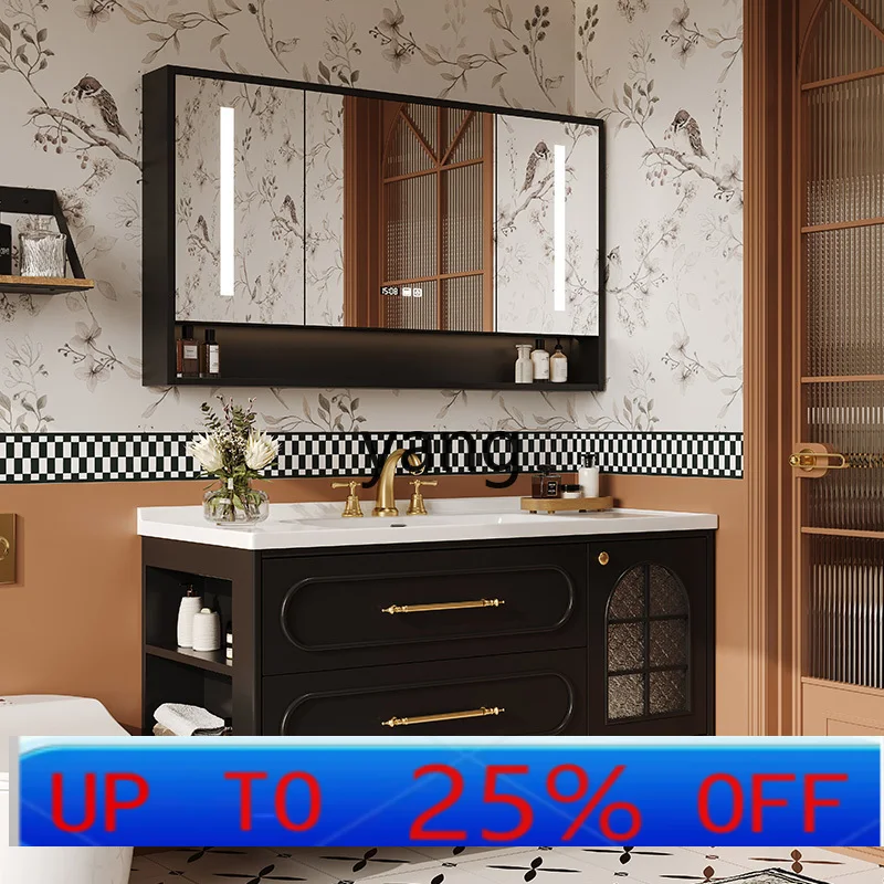 

Шкаф для ванной комнаты в стиле ретро, комбинированный встроенный шкаф для ванной комнаты с умывальником и умывальником