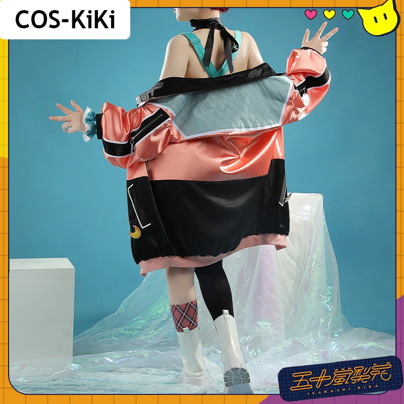 COS-KiKi Vtuber Nijisanji Igarashi Rika Game Suit Cosplay Costume Sweet Lovely Dress Uniform Halloween Party Role Play Outfit