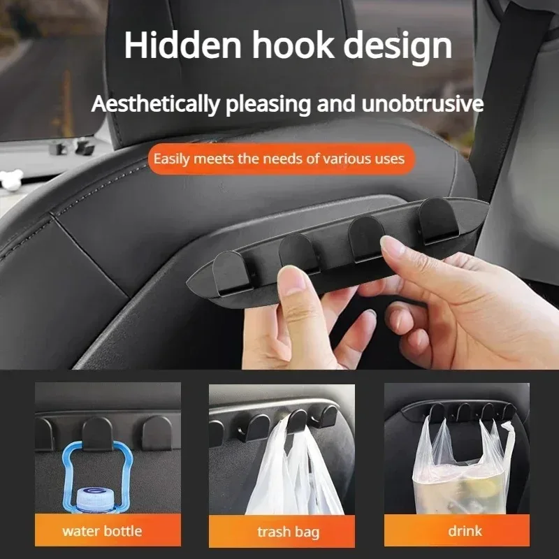 Eary 2PCS Car Purse Hook for Tesla Model 3/Y/S  Headrest Hooks Car Accessories Interior Holders Universal Car Back Seat For Bags