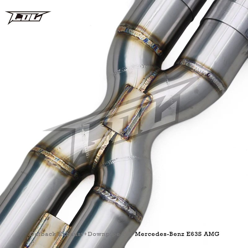 Custom Valved Exhaust Downpipe with Catalyst for Mercedes-Benz E63 E63S AMG W212 2007-2016 Turbo Performance Package