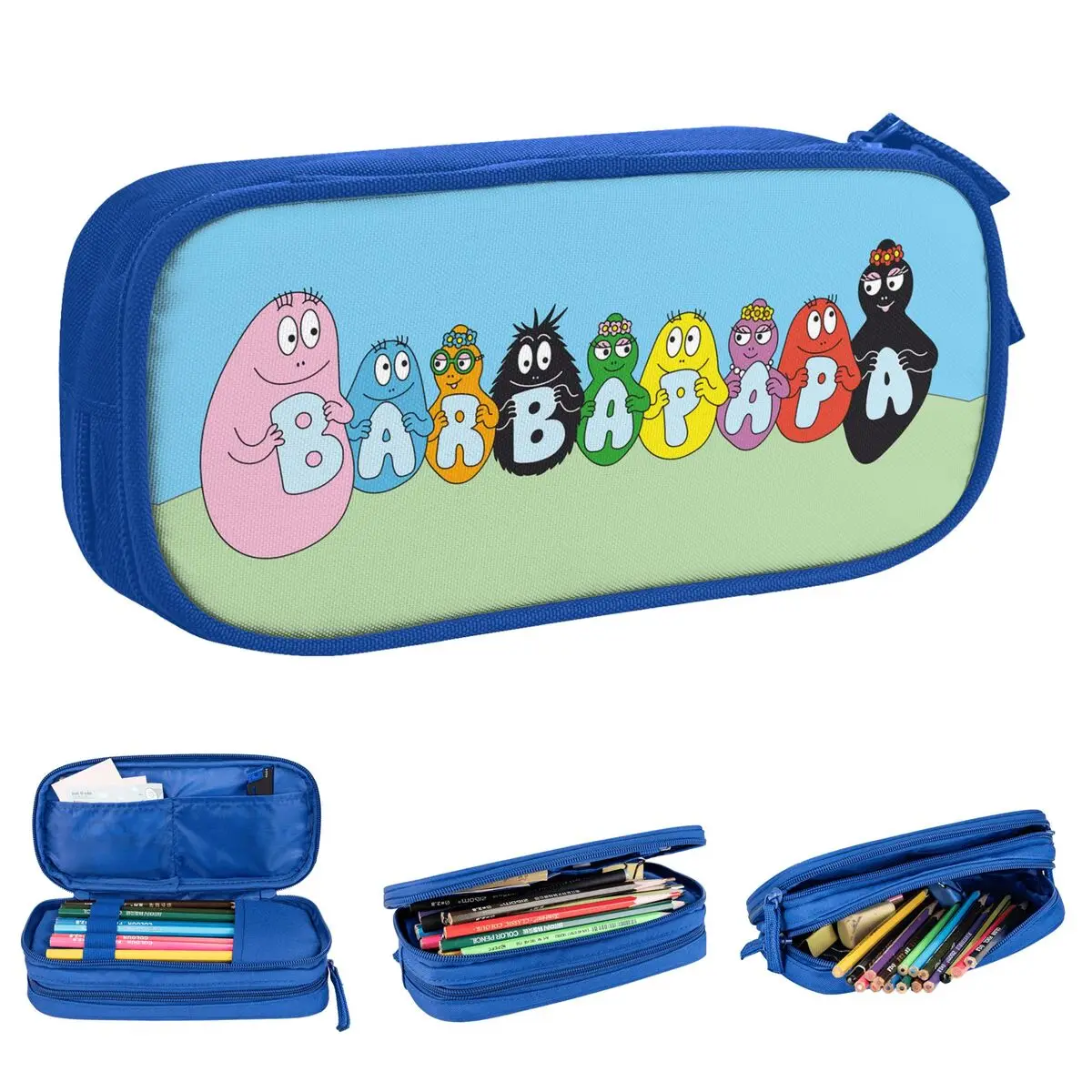 Estuche para lápices de la familia Barbapapa, estuches para lápices de animación para padres e hijos, estuches para lápices para niñas y niños, bolsas para lápices, accesorios escolares para estudiantes