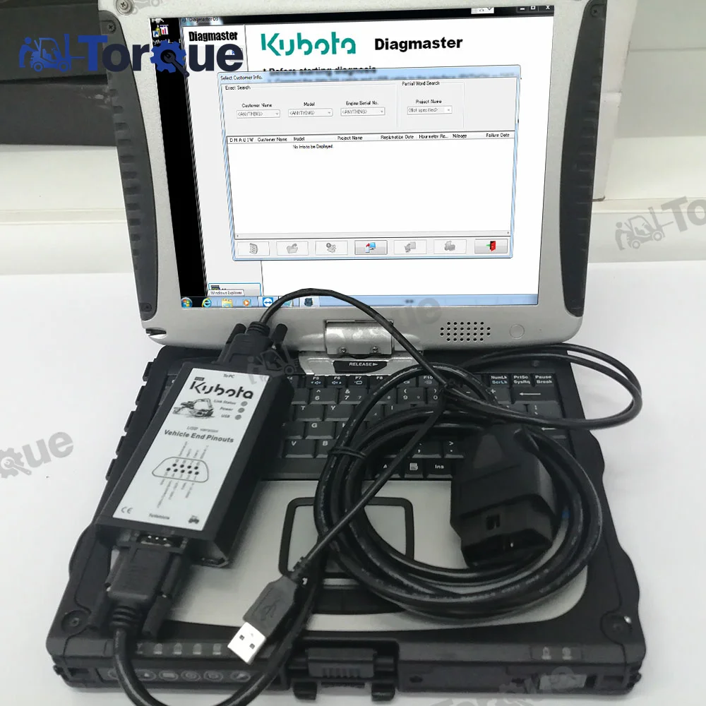 For KUBOTA DIAGNOSTIC TOOL for kubota diagmaster Python interface KUBOTA Takeuchi Diagnostic KIT+Toughbook CF19 laptop