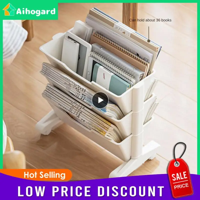 

Shelf Baffle Design Lockable Universal Wheel Design Material Durable With Strong Load-bearing Capacity Storage Rack Bookshelf