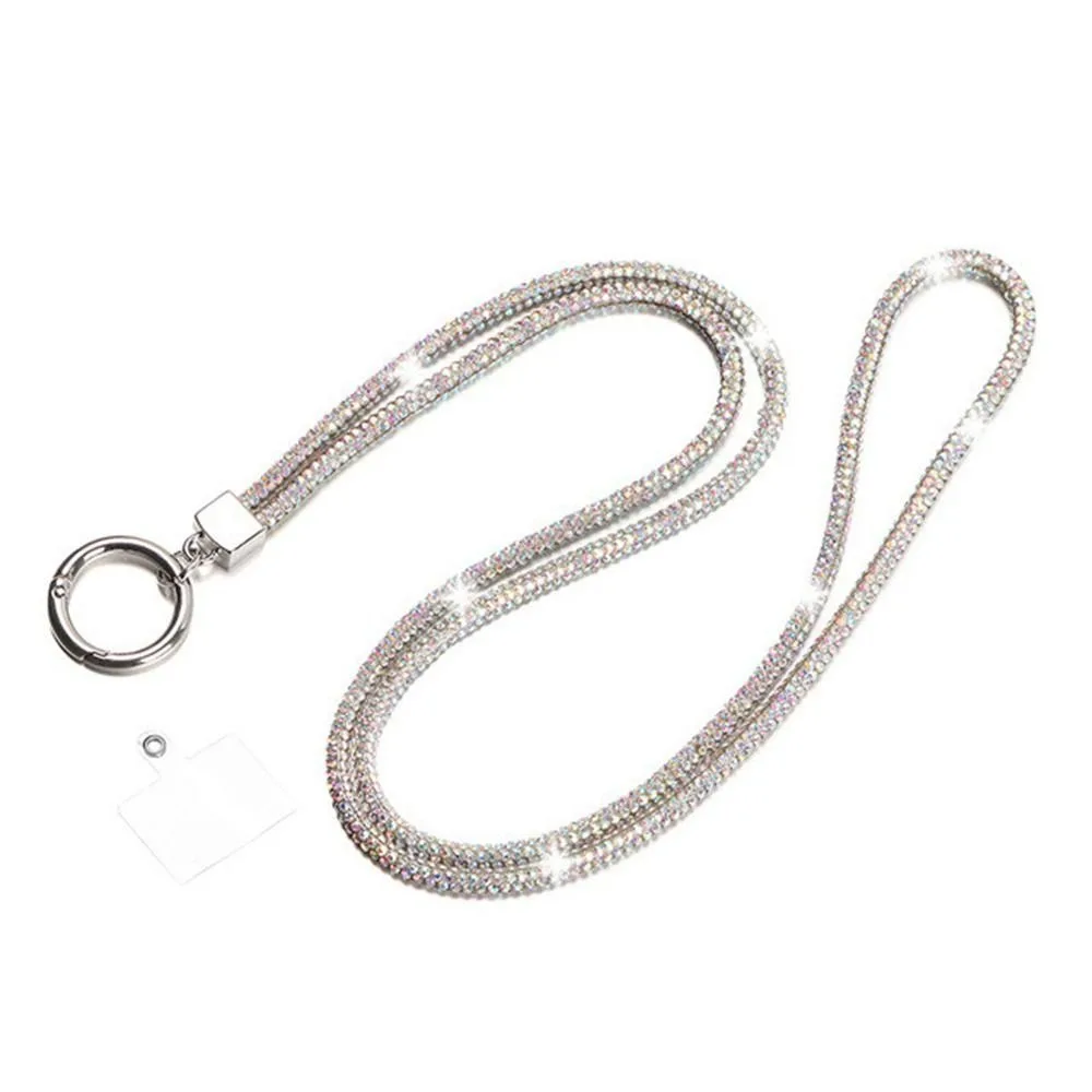 Glitter Bright Rhinestone Phone Lanyard Rhinestone Bling Bling Diamond Phone Lanyard Diamond Crystal Crystal Neck Strap