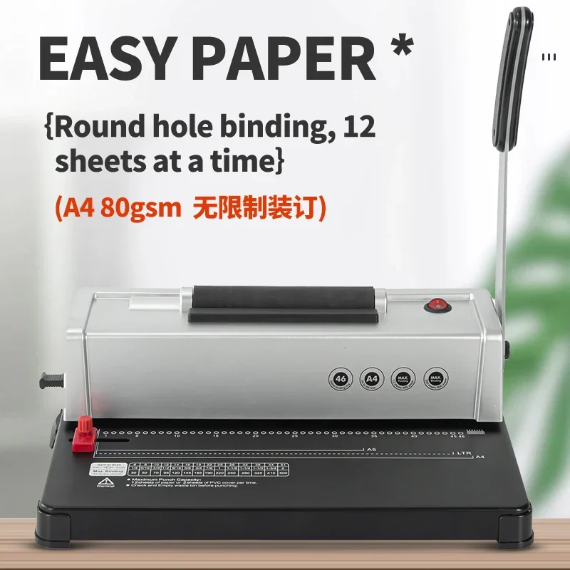 for Factory 4:1 Plastic spiral coil book binding machine 46 holes coil binder metal spiral wire binding machine