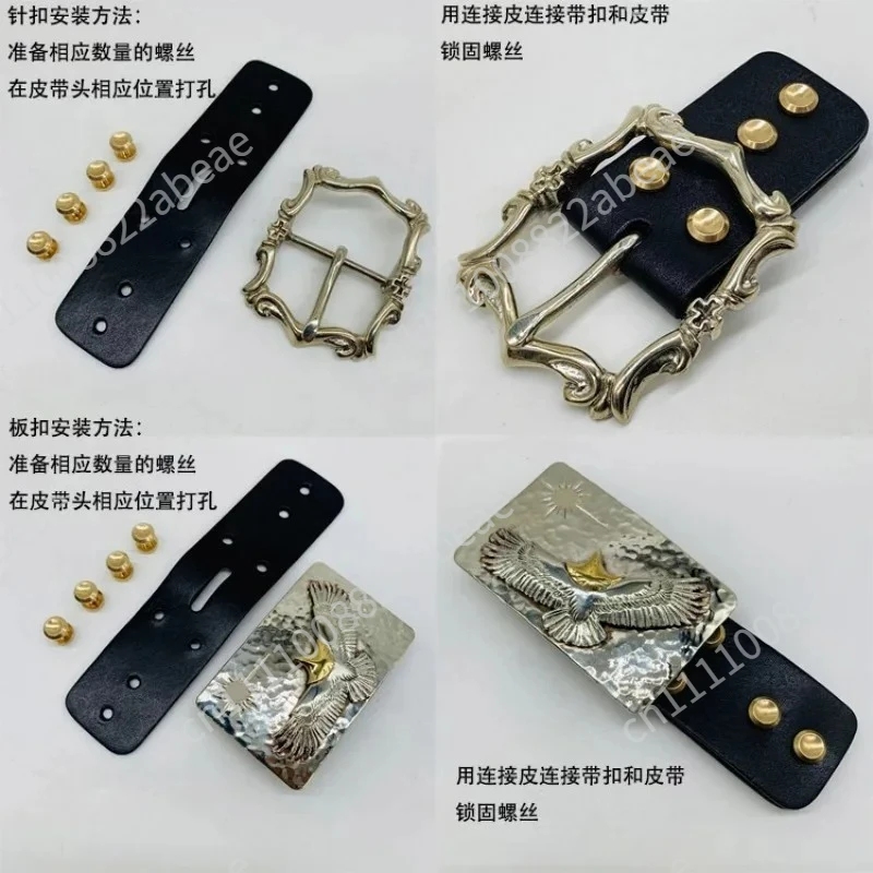 36mm/41mm Pure Copper Brass Solid Retro Belt Buckle Irregular Belt Pin Buckle Waistband Head Belt Strap Men Webbing Accessories