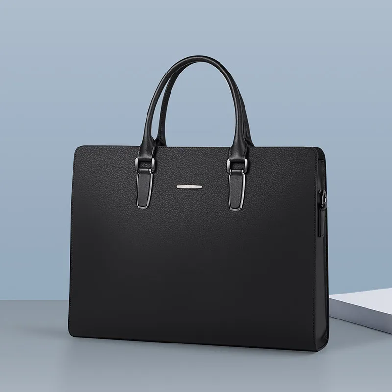 Briefcase Handbag Business Large Capacity Document Laptop Men's Single Shoulder Crossbody Bag Messenger Bag Men Leather Man Bags