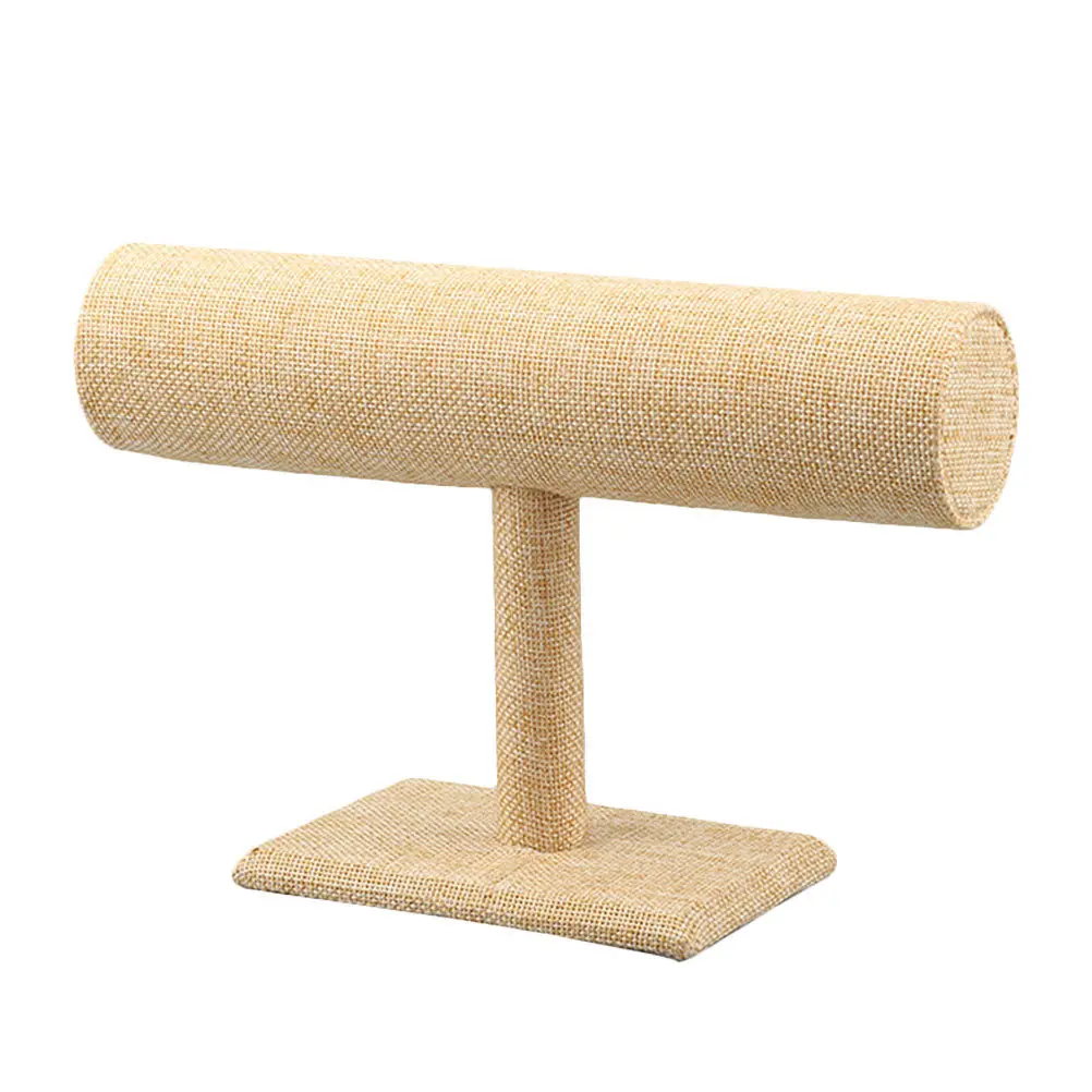 2Pcs Bracelet Display Stand Linen Jewelry Organizer Single Tier Rack for Home Shop Storage Protection Jewelry Display Stand