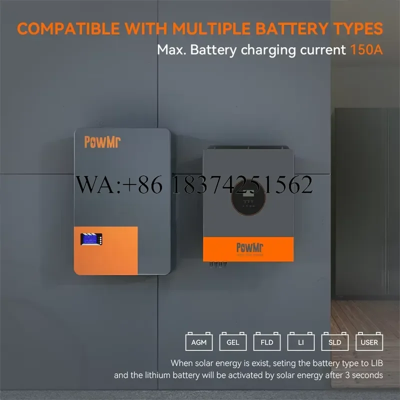 Wmwmnu for PowMr 11KW Hybrid Solar Inverter 48V 220V Off Grid with MPPT 150A Charger Work without Battery Parallel Up to 9