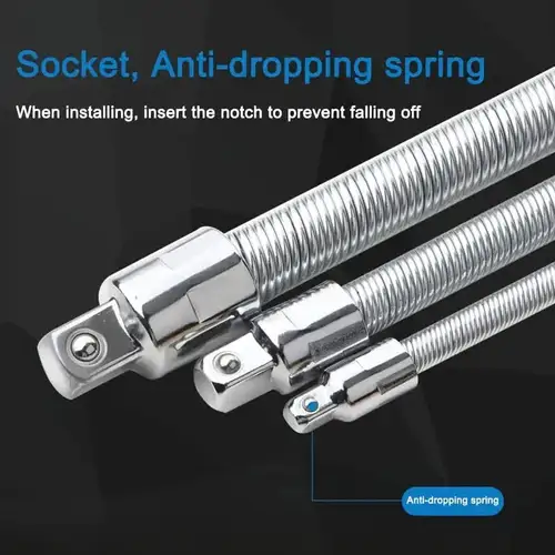 Imagen 2 del producto 3 uds GOXAWEE llave manguito varilla de extensión llaves de tubo, cabezal de accionamiento Flexible 1/4 3/8 1/2 unidad barra de extensión de enchufe Flexible anuncio