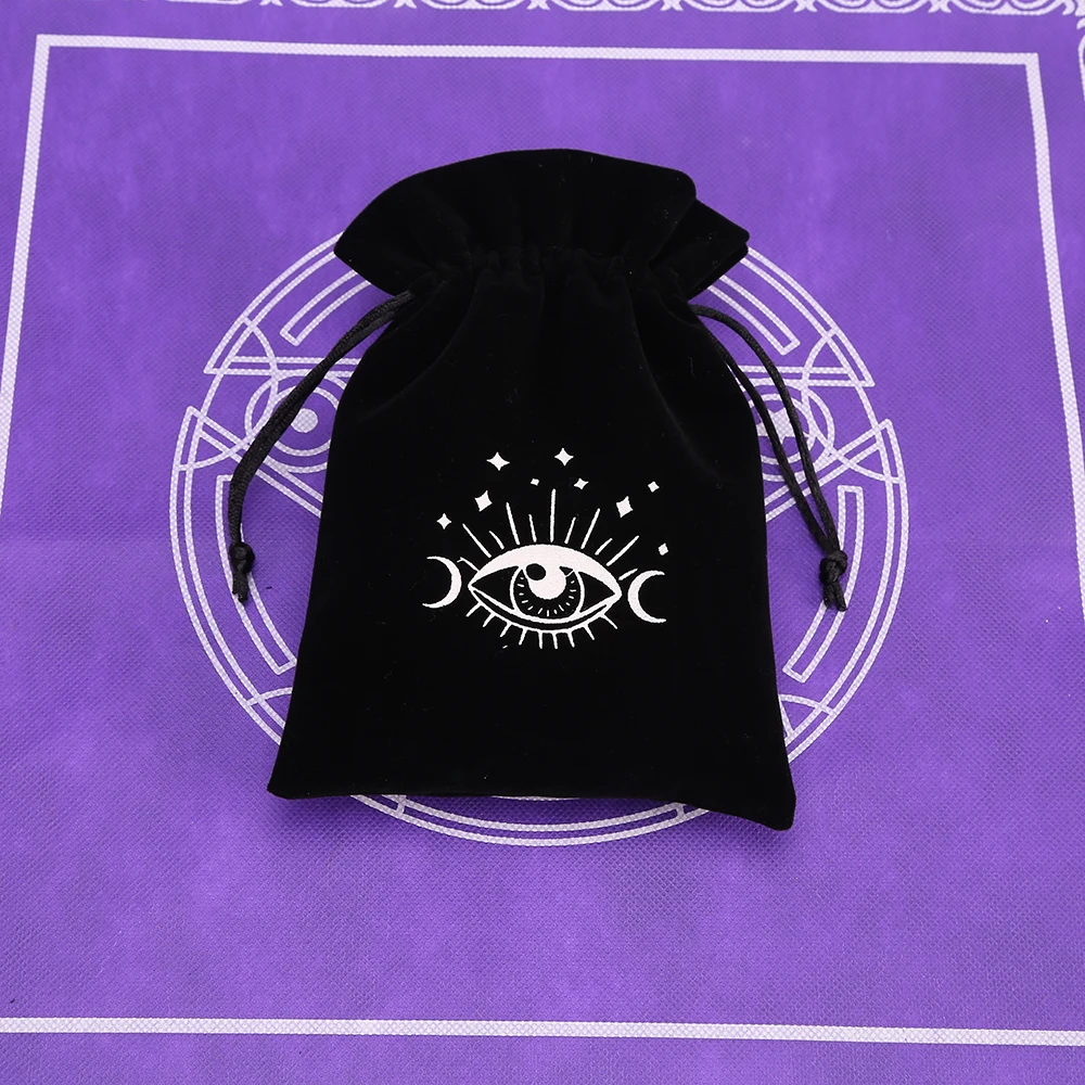 1 Stück 13 x 18 cm schwarzer Samt Tarot Tasche Oracle Karten Lagerung Runen Konstellation Hexe Wahrsagerei Zubehör Schmuck Würfelbeutel – Detail 19
