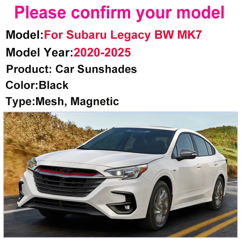 Car SunShade For Subaru Legacy BW Accessories MK7 2020-2025 UV Protection Privacy Curtain Avoid Light Visor Accessories Car Part