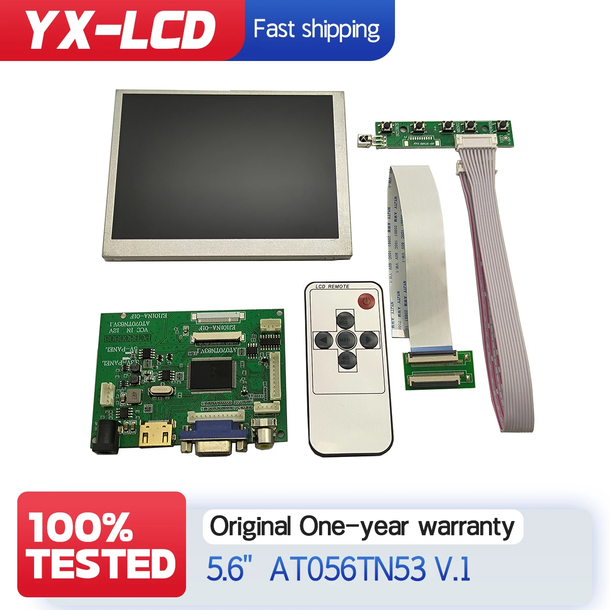 

5.6 inch LCD Display Panel 640*480 AT056TN53 V.1 for V30 screen controller driver board HDMI VGA 2AV