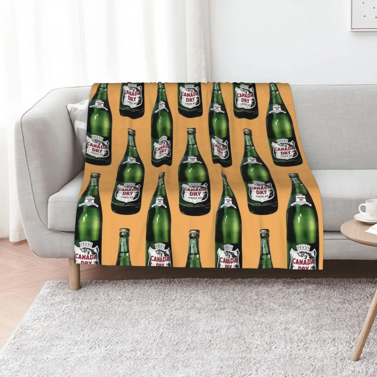 Canada Dry Soda - Vintage style drawing Throw Blanket Bed Fashionable Warm Sleeping Bag bed plaid Hair Blankets
