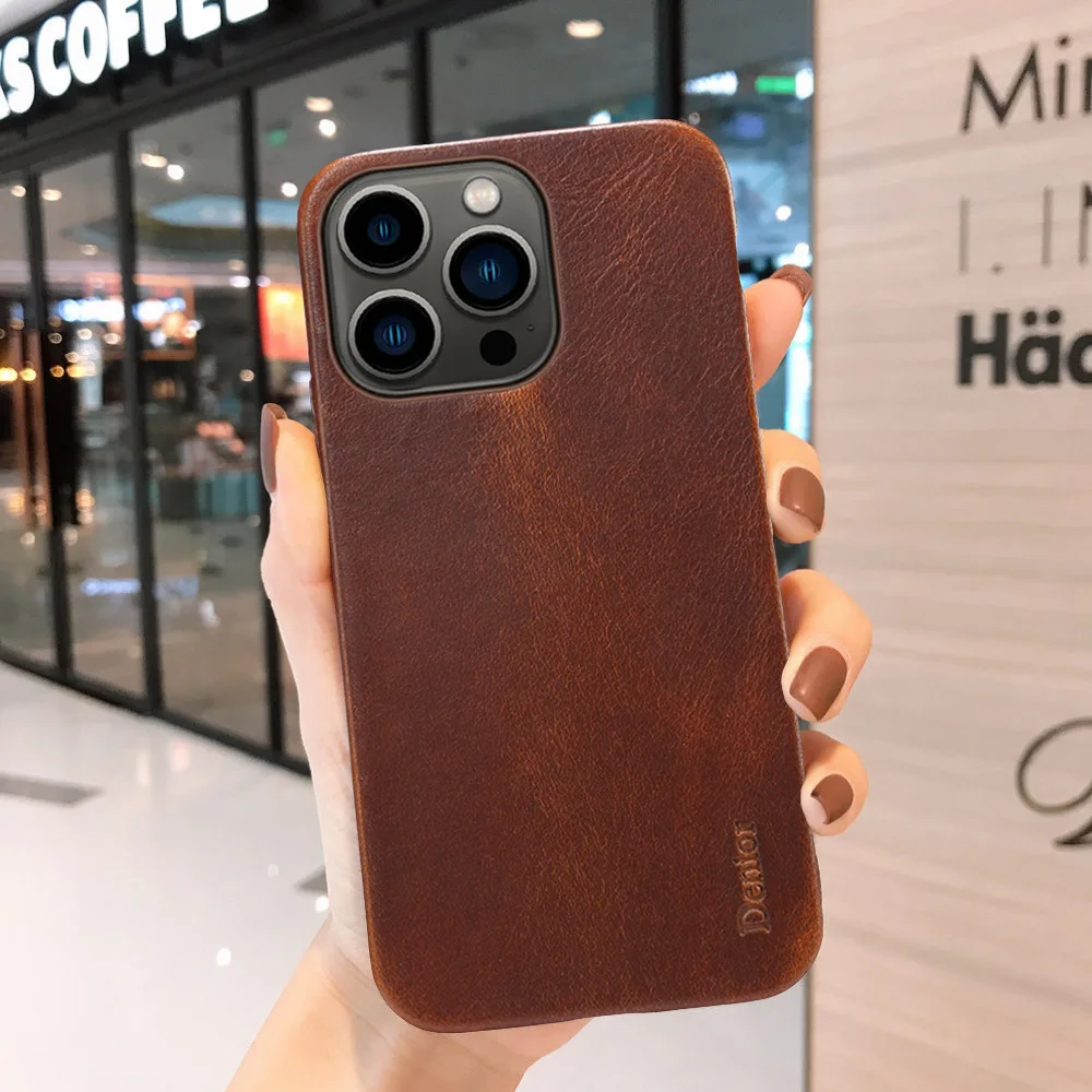 

Чехол-накладка из натуральной воловьей кожи для iPhone 12 13 14 Pro Max Plus