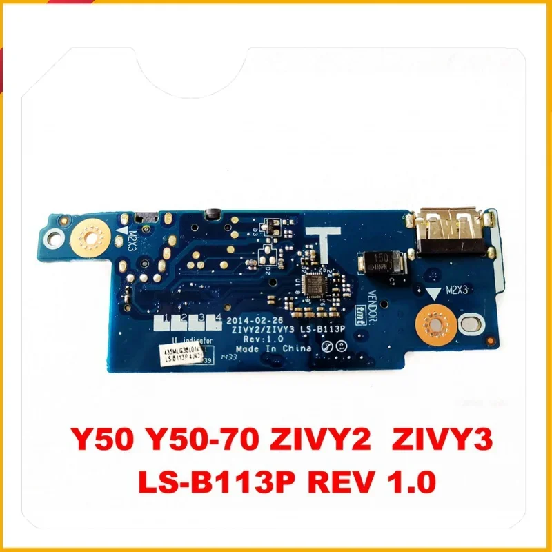 สำหรับ Lenovo Y50 Y50-70 Y70-70 ZIVY2 ZIVY3 LS-B113P การ์ดเสียง USB ช่อง SD พร้อมสายเคเบิ้ลในตัวการ์ดเสียง1.0สะท้อนแสง