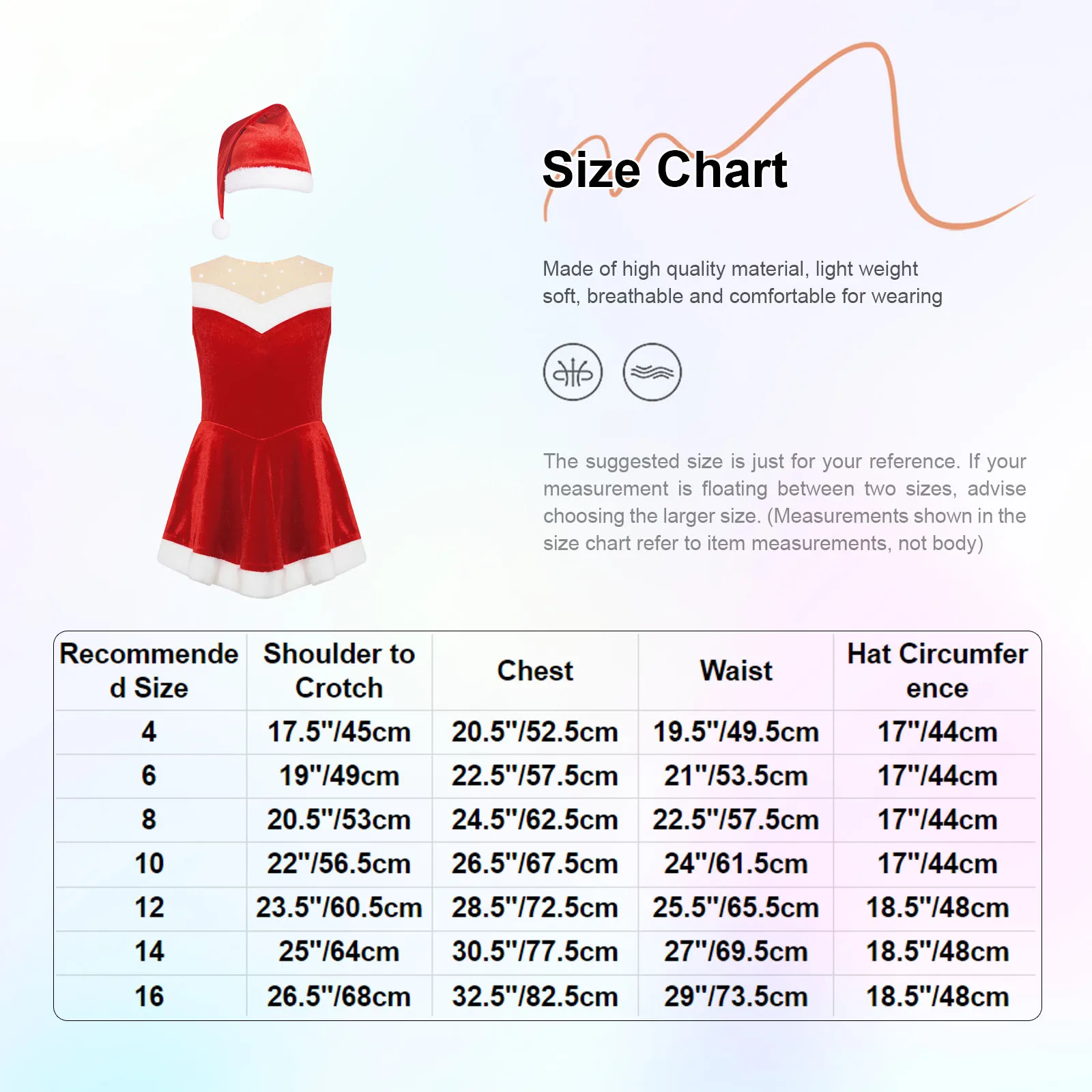 Dzieci dziewczynki święta, tańce ubierają kostiumy Santa pani Claus bez rękawów aksamitna sukienka do łyżwiarstwa figurowego z zestaw kapeluszy bożonarodzeniowym