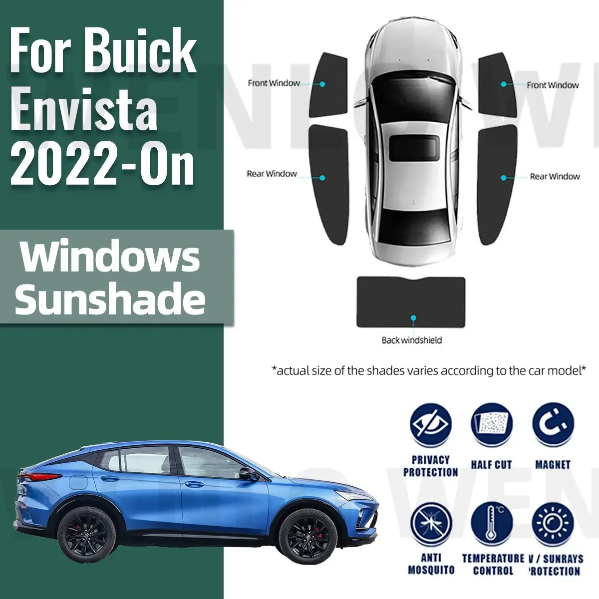 

For Buick Envista 2022 2023 2024 Car Sunshade Front Windshield Accessories Vehicle Curtain Side Window Sun Shade Visor Protector